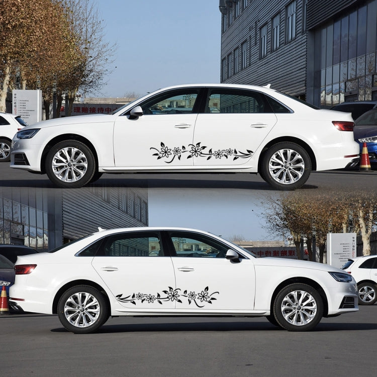 2 PCS/Set D-378 Flower Totem Pattern Car Modified Decorative Sticker(Black) - Decorative Sticker by PMC Jewellery | Online Shopping South Africa | PMC Jewellery | Buy Now Pay Later Mobicred