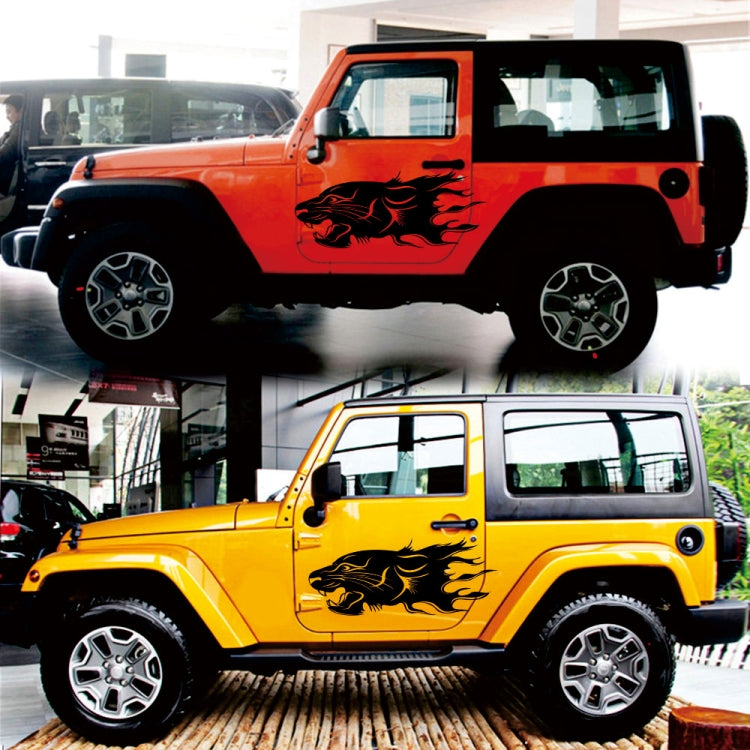 2 PCS/Set D-417 Lion Pattern Car Modified Decorative Sticker(Black) - Decorative Sticker by PMC Jewellery | Online Shopping South Africa | PMC Jewellery | Buy Now Pay Later Mobicred