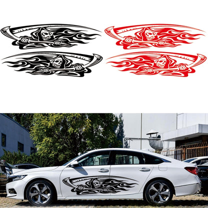 2 PCS/Set D-435 Grim Reaper Pattern Car Modified Decorative Sticker(White) - Decorative Sticker by PMC Jewellery | Online Shopping South Africa | PMC Jewellery | Buy Now Pay Later Mobicred
