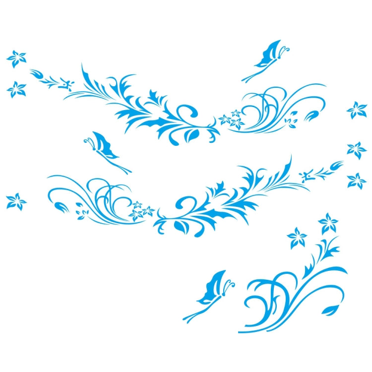 D-462 Butterfly Loves Flowers Pattern Car Modified Decorative Sticker(Blue) - Decorative Sticker by PMC TechLife | Online Shopping South Africa | PMC TechLife | Buy Now Pay Later Mobicred
