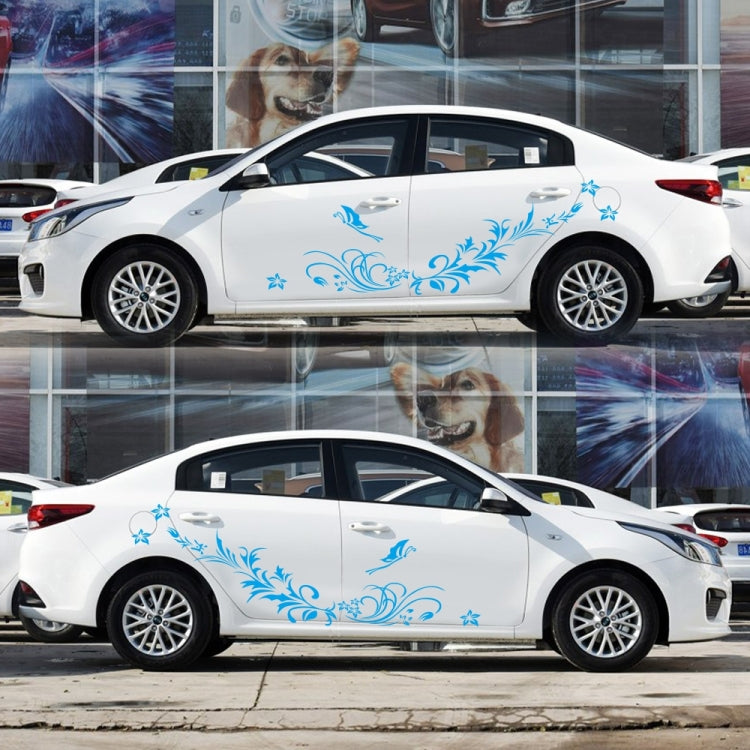 D-462 Butterfly Loves Flowers Pattern Car Modified Decorative Sticker(Blue) - Decorative Sticker by PMC TechLife | Online Shopping South Africa | PMC TechLife | Buy Now Pay Later Mobicred
