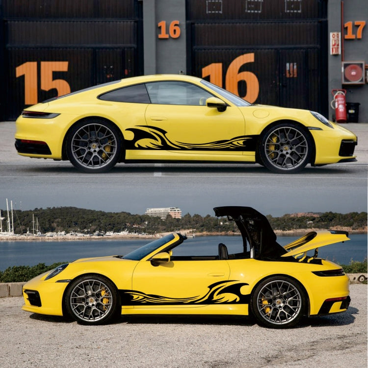 2 PCS/Set D-467 Waves Pattern Car Modified Decorative Sticker(Black) - Decorative Sticker by PMC TechLife | Online Shopping South Africa | PMC TechLife | Buy Now Pay Later Mobicred