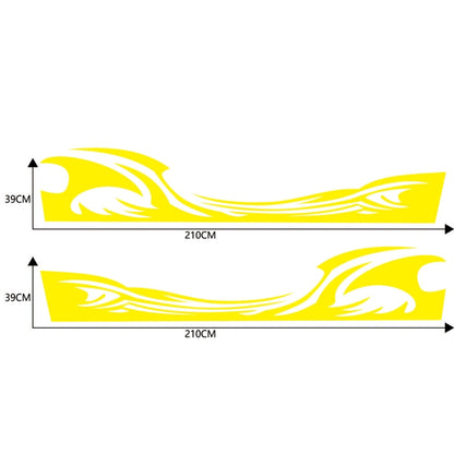 2 PCS/Set D-467 Waves Pattern Car Modified Decorative Sticker(Yellow) - Decorative Sticker by PMC Jewellery | Online Shopping South Africa | PMC Jewellery | Buy Now Pay Later Mobicred