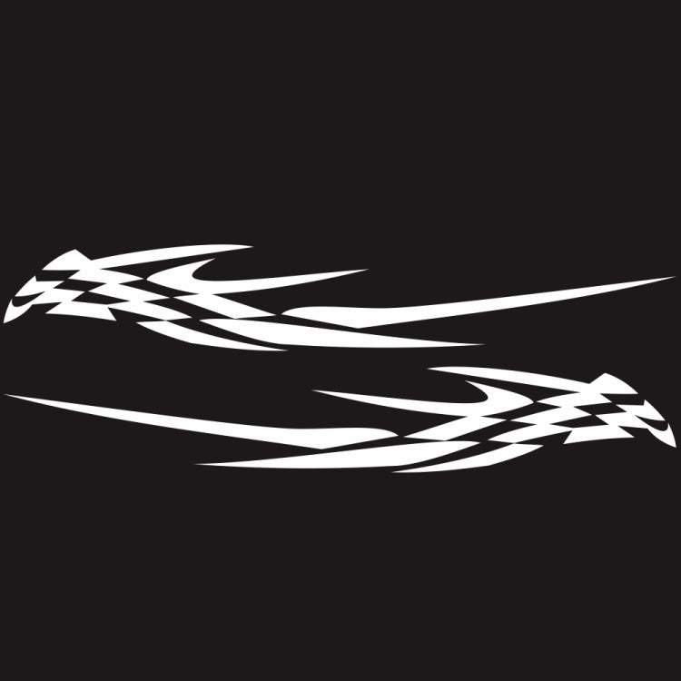 2 PCS/Set D-468 Checkered Totem Pattern Car Modified Decorative Sticker(White) - Decorative Sticker by PMC Jewellery | Online Shopping South Africa | PMC Jewellery | Buy Now Pay Later Mobicred