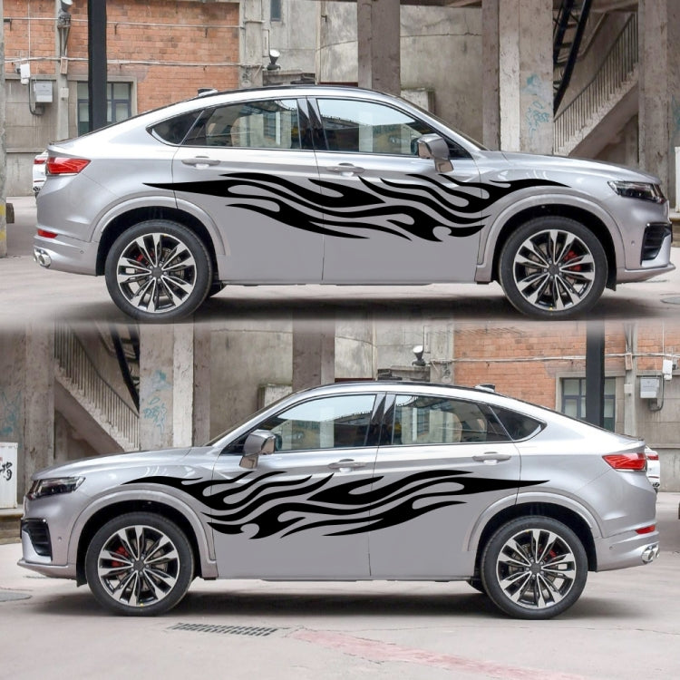 2 PCS/Set D-476 Fire Element Pattern Car Modified Decorative Sticker(Black) - Decorative Sticker by PMC TechLife | Online Shopping South Africa | PMC TechLife | Buy Now Pay Later Mobicred