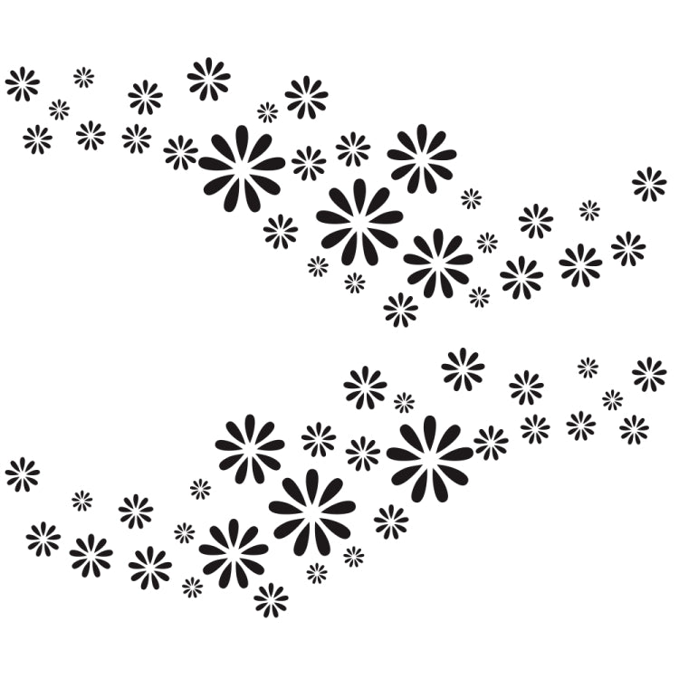 2 PCS/Set D-483 Flower Pattern Car Modified Decorative Sticker(Black) - free shipping - PMC TechLife - Order now!