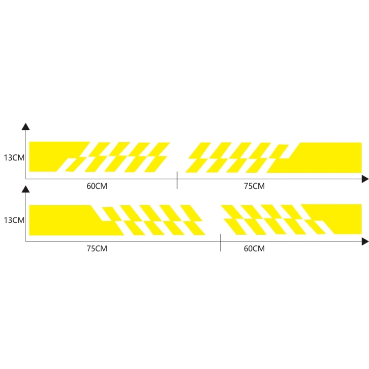 2 PCS/Set D-487 Stripe Pattern Car Modified Decorative Sticker(Yellow) - Decorative Sticker by PMC Jewellery | Online Shopping South Africa | PMC Jewellery | Buy Now Pay Later Mobicred