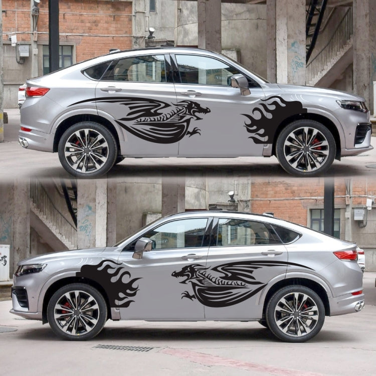 2 PCS/Set D-489 Fire-breathing Dragon Pattern Car Modified Decorative Sticker(Black) - Decorative Sticker by PMC TechLife | Online Shopping South Africa | PMC TechLife | Buy Now Pay Later Mobicred