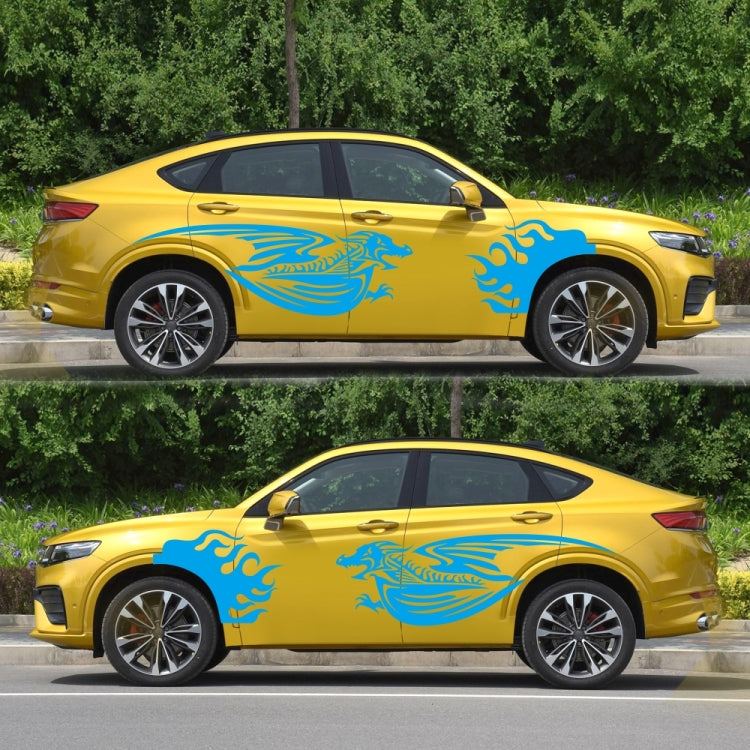 2 PCS/Set D-489 Fire-breathing Dragon Pattern Car Modified Decorative Sticker(Blue) - Decorative Sticker by PMC TechLife | Online Shopping South Africa | PMC TechLife | Buy Now Pay Later Mobicred