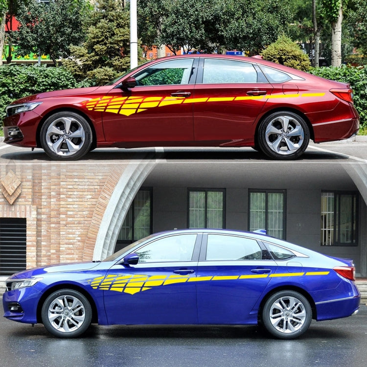 2 PCS/Set D-501 Plaid Pattern Car Modified Decorative Sticker(Yellow) - Decorative Sticker by PMC TechLife | Online Shopping South Africa | PMC TechLife | Buy Now Pay Later Mobicred