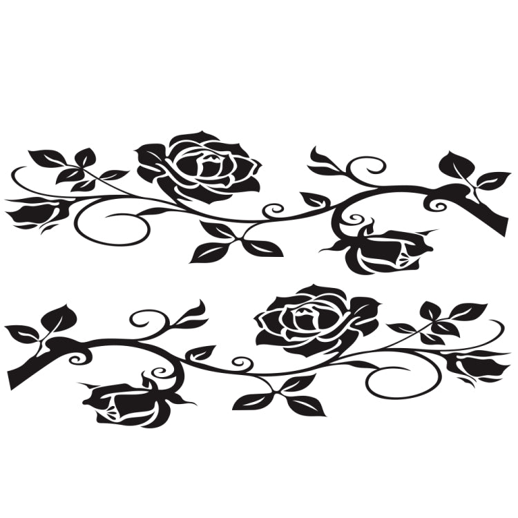 2 PCS/Set D-545 Rose Pattern Car Modified Decorative Sticker(Black) - Decorative Sticker by PMC Jewellery | Online Shopping South Africa | PMC Jewellery | Buy Now Pay Later Mobicred