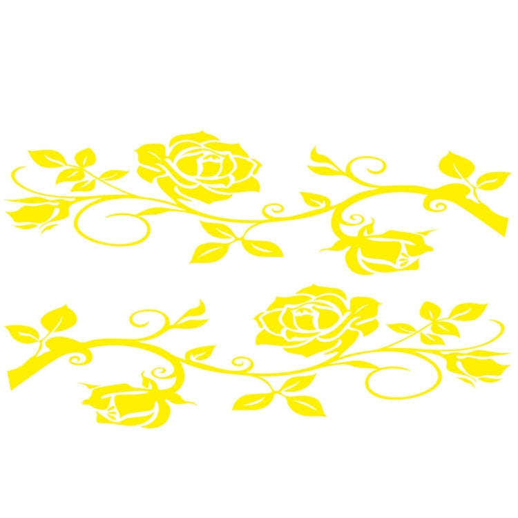 2 PCS/Set D-545 Rose Pattern Car Modified Decorative Sticker(Yellow) - Decorative Sticker by PMC TechLife | Online Shopping South Africa | PMC TechLife | Buy Now Pay Later Mobicred