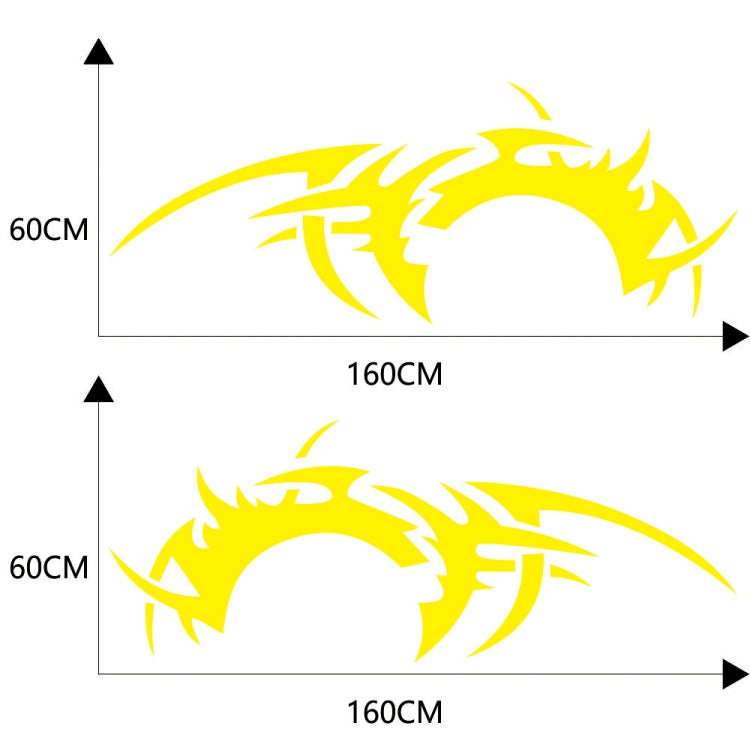 2 PCS/Set D-719 Flame Hot Wheel Pattern Car Modified Decorative Sticker(Yellow) - Decorative Sticker by PMC TechLife | Online Shopping South Africa | PMC TechLife | Buy Now Pay Later Mobicred