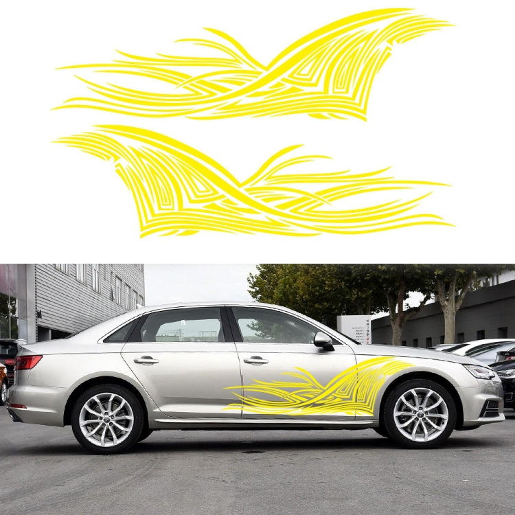 2 PCS/Set D-752 Lines Pattern Car Modified Decorative Sticker(Yellow) - Decorative Sticker by PMC Jewellery | Online Shopping South Africa | PMC Jewellery | Buy Now Pay Later Mobicred