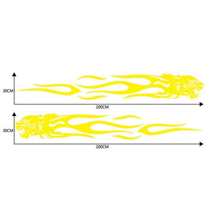 2 PCS/Set D-815 Flame Lion Pattern Car Modified Decorative Sticker(Yellow) - Decorative Sticker by PMC Jewellery | Online Shopping South Africa | PMC Jewellery | Buy Now Pay Later Mobicred