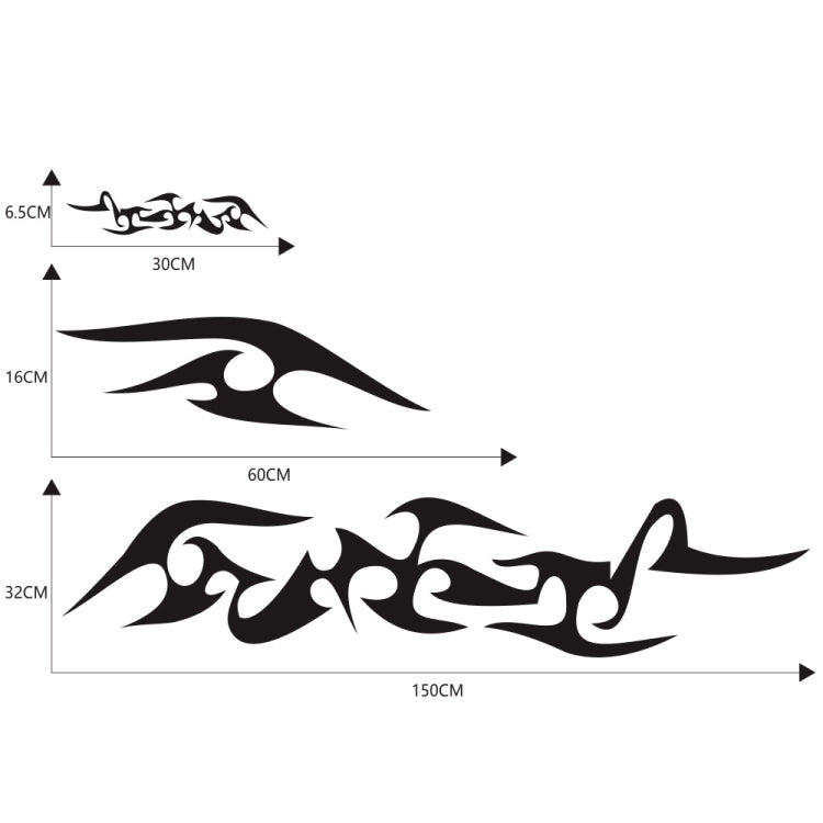 2 PCS/Set D-925 Flame Pattern Car Modified Decorative Sticker(Black) - Decorative Sticker by PMC TechLife | Online Shopping South Africa | PMC TechLife | Buy Now Pay Later Mobicred