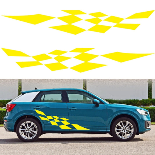 2 PCS/Set D-943 Checkered Flag Pattern Car Modified Decorative Sticker(Yellow) - Decorative Sticker by PMC Jewellery | Online Shopping South Africa | PMC Jewellery | Buy Now Pay Later Mobicred