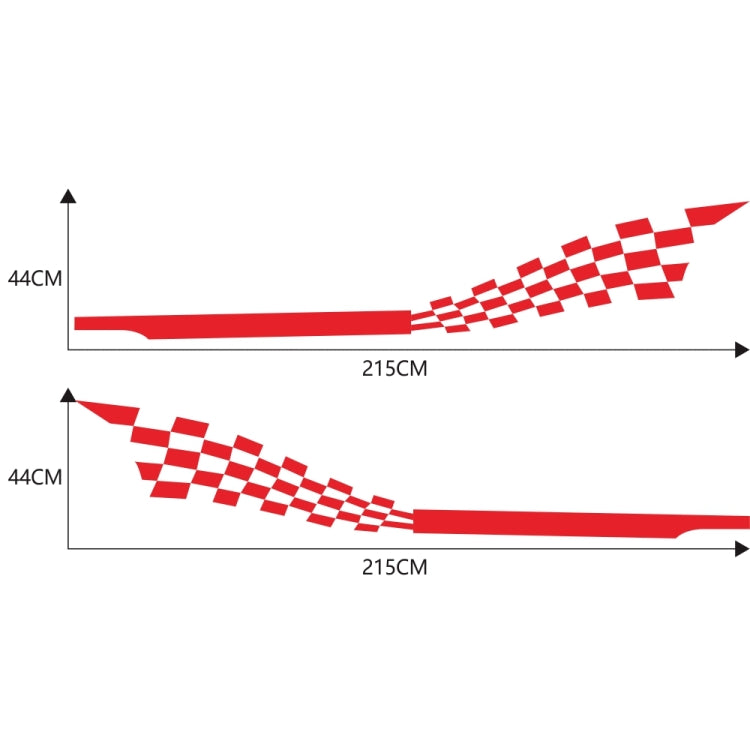 2 PCS/Set D-944 Striped Plaid Pattern Car Modified Decorative Sticker(Red) - free shipping - PMC TechLife - Order now!
