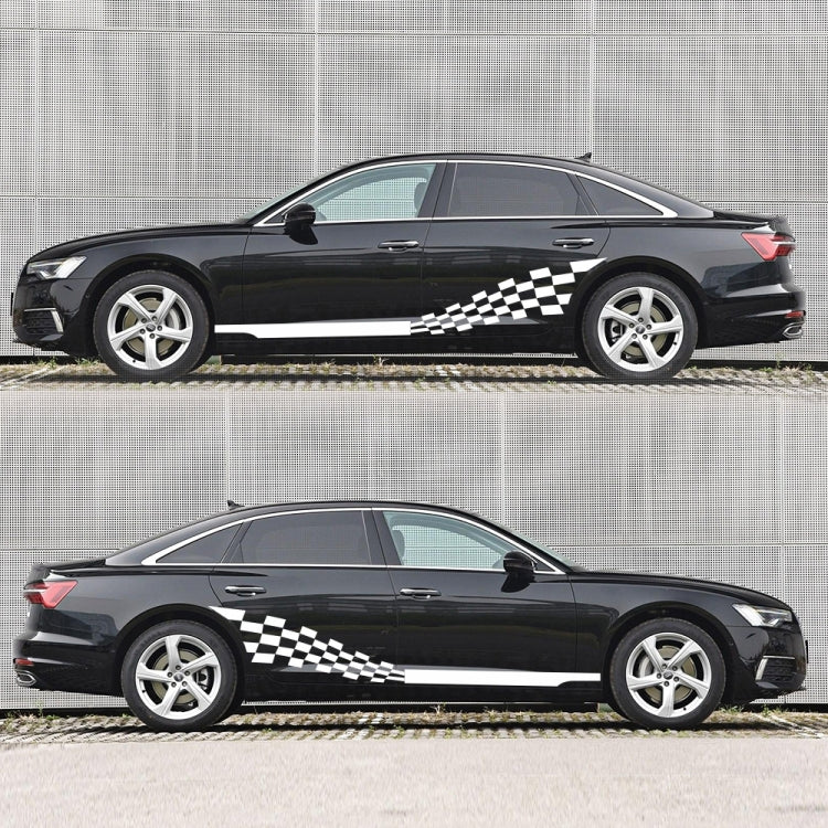 2 PCS/Set D-944 Striped Plaid Pattern Car Modified Decorative Sticker(White) - Decorative Sticker by PMC TechLife | Online Shopping South Africa | PMC TechLife | Buy Now Pay Later Mobicred