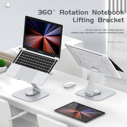 R-JUST BJ01-02 360 Degrees Rotation Laptop Lifting Bracket(Silver) - Laptop Stand by R-JUST | Online Shopping South Africa | PMC Jewellery | Buy Now Pay Later Mobicred