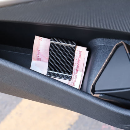Car Carbon Fiber Card Holder Wallet Credit Card Clip(Polished) - Sunglasses & Glasses Clips by PMC Jewellery | Online Shopping South Africa | PMC Jewellery | Buy Now Pay Later Mobicred