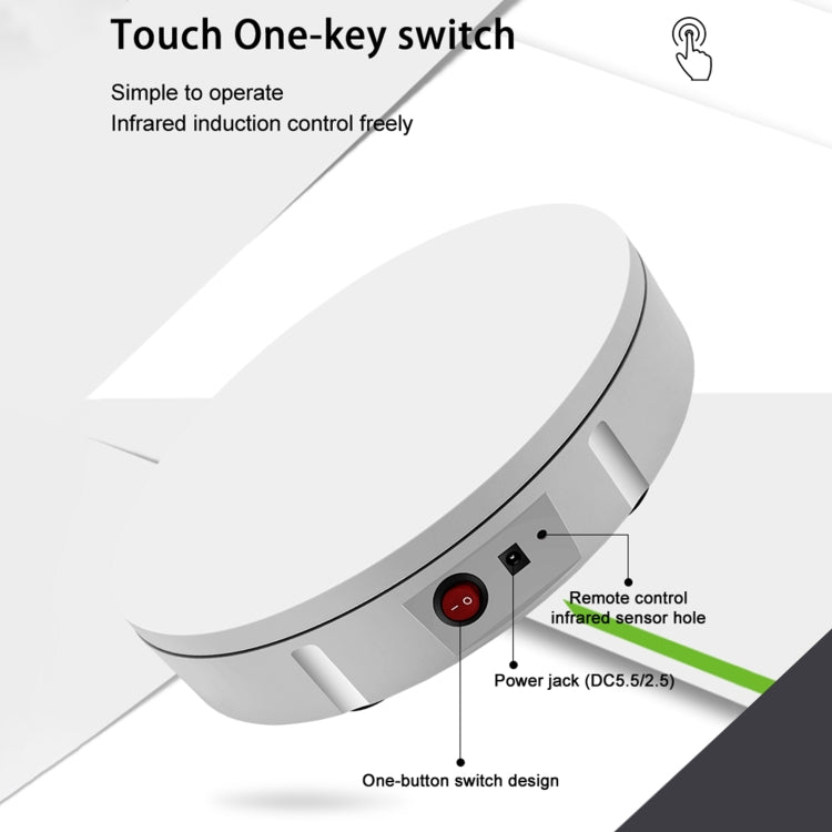 22cm Charging Rotating Display Stand Video Shooting Turntable, Load: 50kg, Power Plug:AU Plug(White) - free shipping - PMC TechLife - Order now!