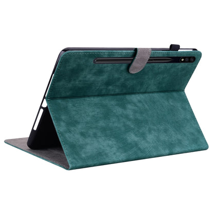 For Samsung Galaxy Tab S9+ Tiger Pattern Flip Leather Tablet Case(Dark Green) - Galaxy Tab S9+ Cases by PMC Jewellery | Online Shopping South Africa | PMC Jewellery | Buy Now Pay Later Mobicred