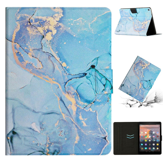 For Amazon Kindle HD 10 2015 Marble Pattern Smart Leather Tablet Case(Blue) - Amazon by PMC Jewellery | Online Shopping South Africa | PMC Jewellery | Buy Now Pay Later Mobicred