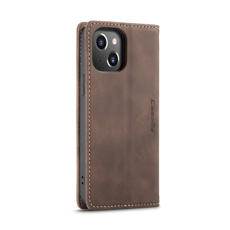 For iPhone 14 CaseMe-013 Multifunctional Retro Frosted Leather Phone Case (Coffee) - iPhone 14 Cases by CaseMe | Online Shopping South Africa | PMC Jewellery | Buy Now Pay Later Mobicred