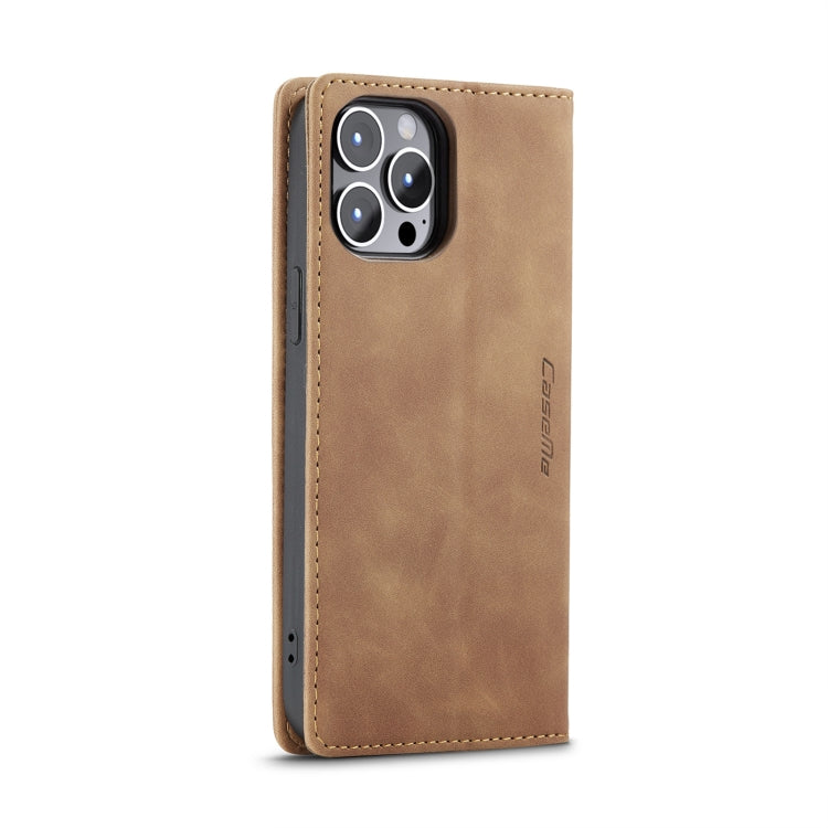 For iPhone 14 Pro CaseMe-013 Multifunctional Retro Frosted Leather Phone Case(Brown) - iPhone 14 Pro Cases by CaseMe | Online Shopping South Africa | PMC Jewellery | Buy Now Pay Later Mobicred