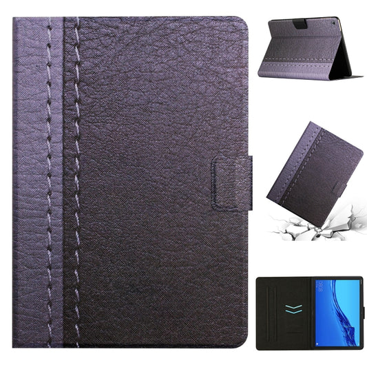 For Huawei MediaPad M5 Lite Stitching Solid Color Smart Leather Tablet Case(Grey) - Huawei by PMC Jewellery | Online Shopping South Africa | PMC Jewellery | Buy Now Pay Later Mobicred