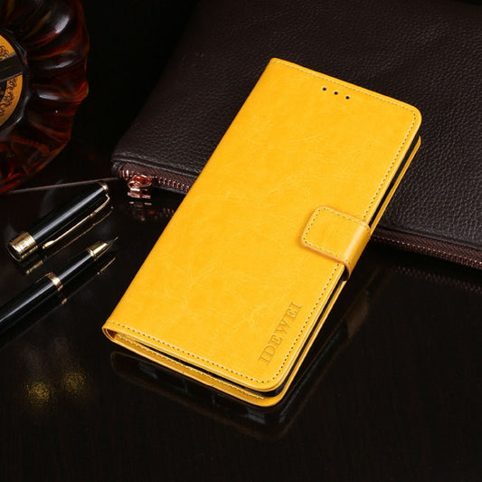 For Blackview BV9800 Pro idewei Crazy Horse Texture Horizontal Flip Leather Case with Holder & Card Slots & Wallet(Yellow) - More Brand by idewei | Online Shopping South Africa | PMC Jewellery | Buy Now Pay Later Mobicred