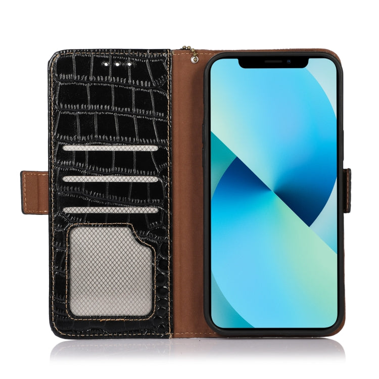 For Honor X40i Crocodile Top Layer Cowhide Leather Phone Case(Black) - Honor Cases by PMC TechLife | Online Shopping South Africa | PMC TechLife | Buy Now Pay Later Mobicred