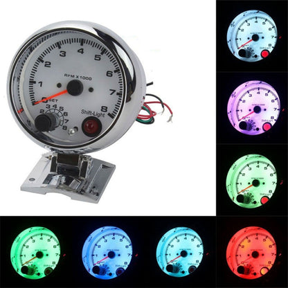 Car Modified 7 Background Lights Tachometer 0-8000RPM for 4/6/8 Cylinder Engines - Car Modification by PMC Jewellery | Online Shopping South Africa | PMC Jewellery