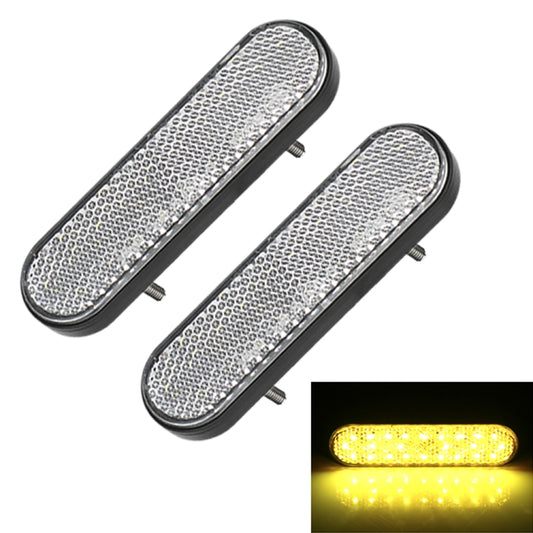 2 PCS 24LED Reflector Brake Light Turn Signal Light(White Shell Yellow Light) - Turn Signal by PMC Jewellery | Online Shopping South Africa | PMC Jewellery | Buy Now Pay Later Mobicred