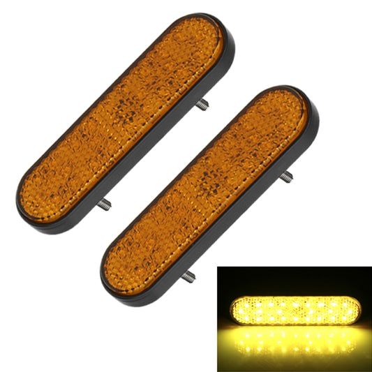 2 PCS 24LED Reflector Brake Light Turn Signal Light(Yellow Shell Yellow Light) - Turn Signal by PMC Jewellery | Online Shopping South Africa | PMC Jewellery | Buy Now Pay Later Mobicred