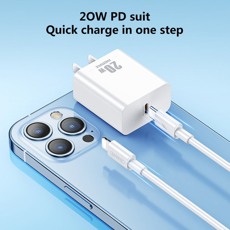 REMAX RP-U5 Extreme 2 Series 20W PD Charger + 1m USB-C / Type-C to 8 Pin Fast Charge Data Cable Set, Specification:US Plug(White) - USB Charger by REMAX | Online Shopping South Africa | PMC Jewellery | Buy Now Pay Later Mobicred