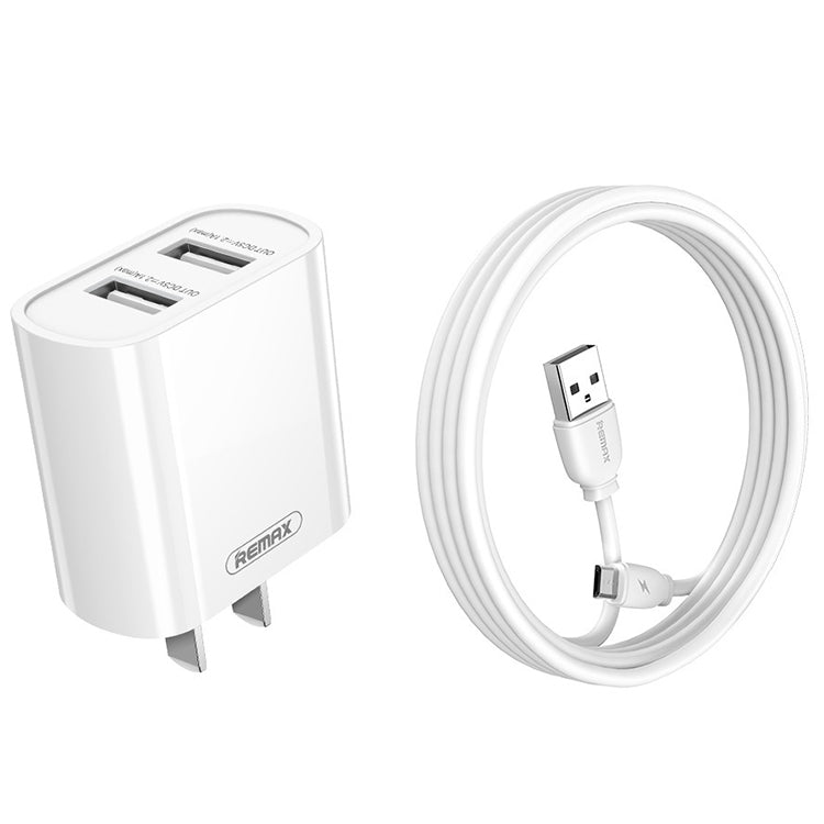 REMAX RP-U35 Jane Series 2.1A Dual USB Port Fast Charger Set, Cable:Micro USB(CN Plug) - USB Charger by REMAX | Online Shopping South Africa | PMC Jewellery | Buy Now Pay Later Mobicred