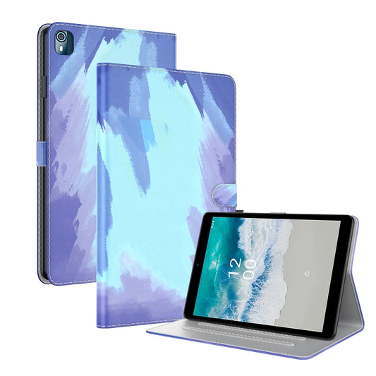 For Nokia T10 Watercolor Pattern Flip Leather Tablet Case(Winter Snow) - Nokia by PMC Jewellery | Online Shopping South Africa | PMC Jewellery | Buy Now Pay Later Mobicred