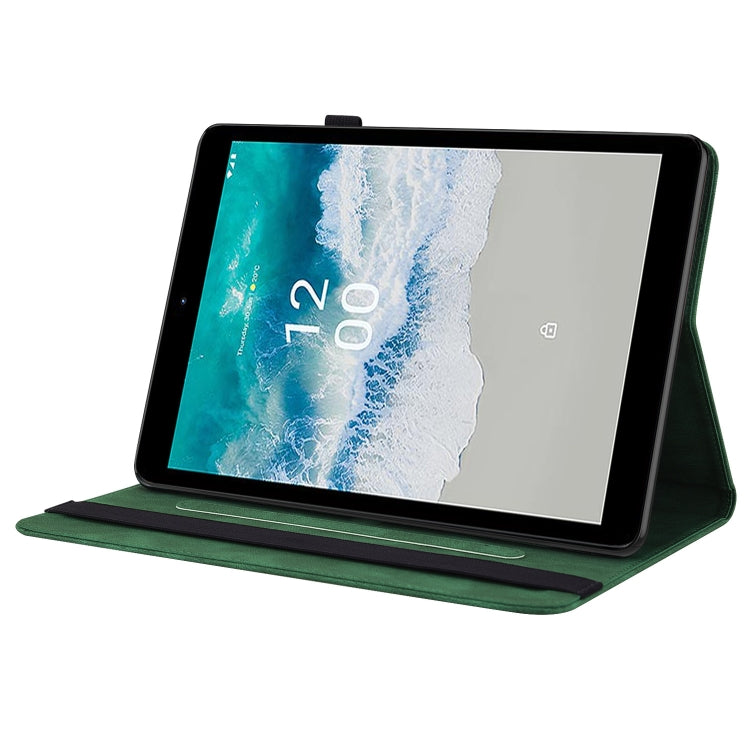 For Nokia T10 Butterfly Flower Embossed Leather Tablet Case(Green) - Nokia by PMC TechLife | Online Shopping South Africa | PMC TechLife | Buy Now Pay Later Mobicred