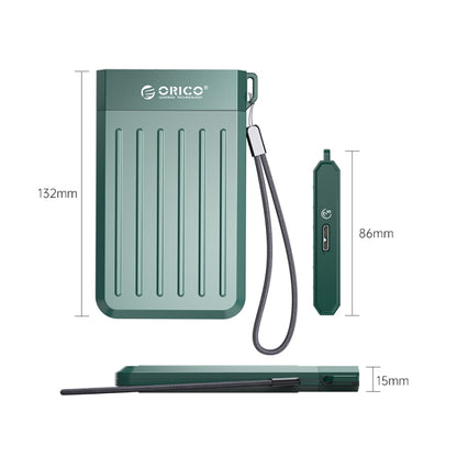 ORICO M25U3-GR 2.5 inch USB 3.0 Micro-B Hard Drive Enclosure(Green) - External Hard Drives by ORICO | Online Shopping South Africa | PMC Jewellery | Buy Now Pay Later Mobicred