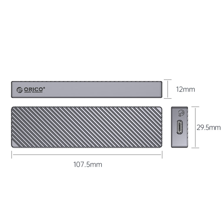 ORICO M211C3-GY M.2 NGFF SSD enclosure(Grey) - HDD Enclosure by ORICO | Online Shopping South Africa | PMC Jewellery | Buy Now Pay Later Mobicred