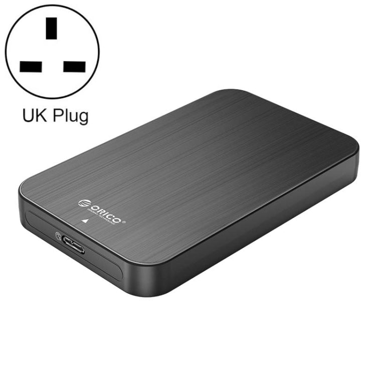 ORICO HM25U3 2.5 inch USB3.0 Micro-B Hard Drive Enclosure, Plug:UK Plug(Black) - HDD Enclosure by ORICO | Online Shopping South Africa | PMC Jewellery | Buy Now Pay Later Mobicred