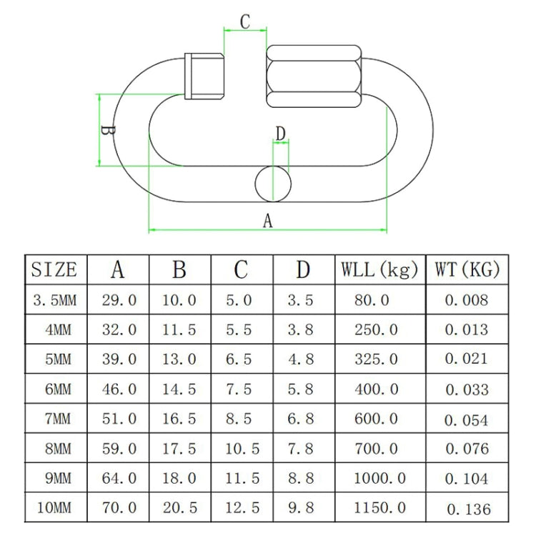 2 PCS 7mm 304 Stainless Steel Quick Connect Ring Runway Buckle - Hooks by PMC TechLife | Online Shopping South Africa | PMC TechLife | Buy Now Pay Later Mobicred