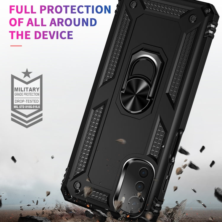 For Motorola Moto E32 4G Shockproof TPU + PC Phone Case with 360 Degree Rotating Holder(Black) - Motorola Cases by PMC Jewellery | Online Shopping South Africa | PMC Jewellery | Buy Now Pay Later Mobicred