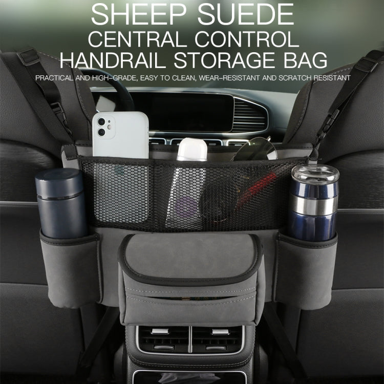 Car Center Console Hanging Bag Sheepskin Leather Storage Bag(Blue) - Seat Accessories by PMC TechLife | Online Shopping South Africa | PMC TechLife | Buy Now Pay Later Mobicred