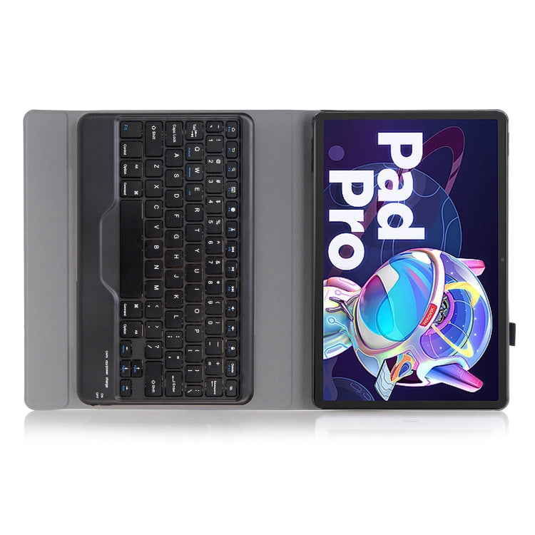 AM18-B Bluetooth Keyboard Leather Case For Lenovo XiaoXin Pad Pro 2022 11.2 inch(Blue) - Lenovo Keyboard by PMC TechLife | Online Shopping South Africa | PMC TechLife | Buy Now Pay Later Mobicred