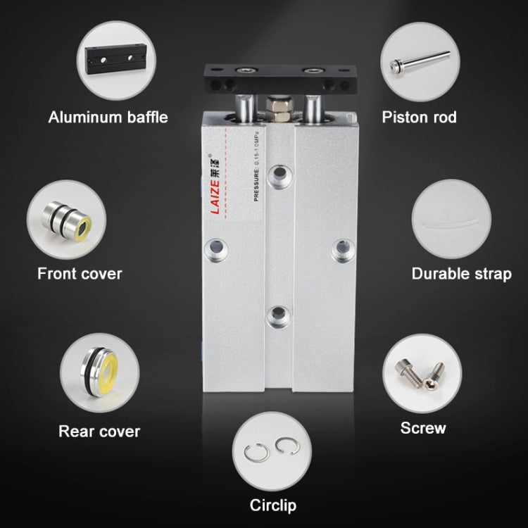 TN20x50 TN Series Double Rod Double Shaft Cylinder - Inflatable Pump by PMC TechLife | Online Shopping South Africa | PMC TechLife