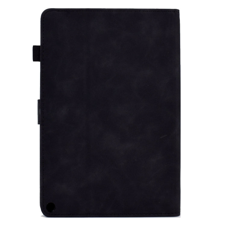 For Amazon Kindle Fire HD 10 2021 Embossed Smile Flip Tablet Leather Case(Black) - Amazon by PMC TechLife | Online Shopping South Africa | PMC TechLife | Buy Now Pay Later Mobicred