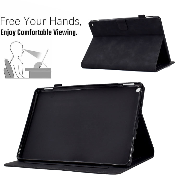 For Amazon Kindle Fire HD 10 2021 Embossed Smile Flip Tablet Leather Case(Black) - Amazon by PMC TechLife | Online Shopping South Africa | PMC TechLife | Buy Now Pay Later Mobicred